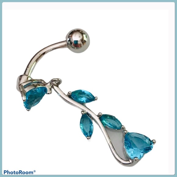 NWT Chic Blue Rhinestones Belly Ring - Picture 2 of 9
